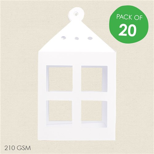 Cardboard Lanterns - White - Pack of 20