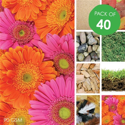 Natural Textures & Patterns Craft Paper - Pack of 40