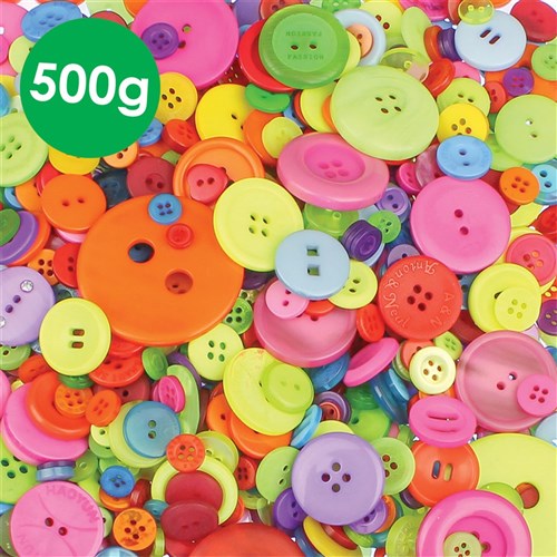 Assorted Buttons - 500g Pack