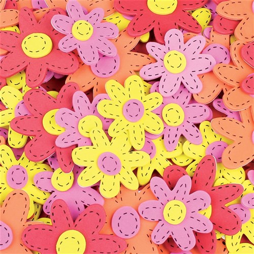 Foam Daisy Stickers - Pack of 88