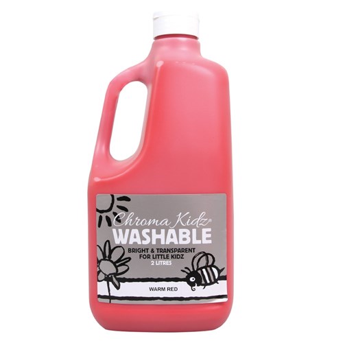 Chroma Kidz Washable Paint - Warm Red - 2 Litres