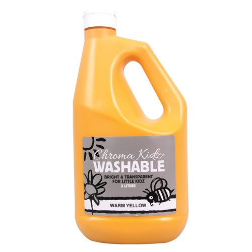 Chroma Kidz Washable Paint - Warm Yellow - 2 Litres