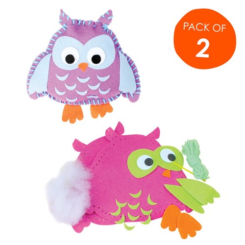 Felt Owl Cushions Sewing Kit - Pack of 2
