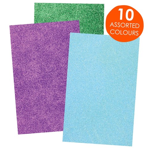 Glitter Self-Adhesive Foam Sheets - Pack of 10