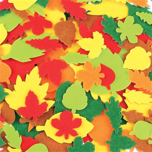 Self-Adhesive Felt Leaf Stickers - Pack of 144