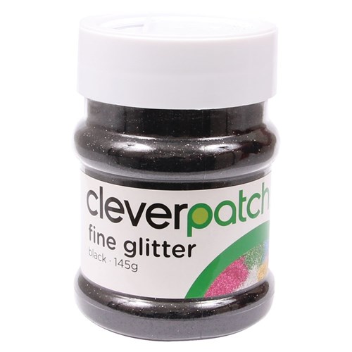 CleverPatch Fine Glitter - Black - 145g Shaker Tub
