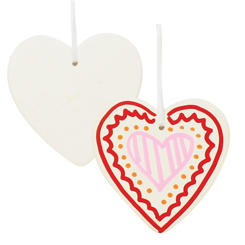 Ceramic Hanging Hearts - Pack of 5