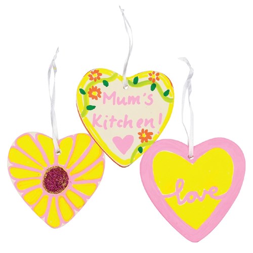 Ceramic Hanging Hearts - Pack of 5