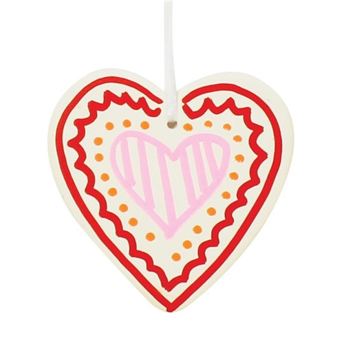 Ceramic Hanging Hearts - Pack of 5