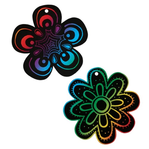 Scratch Board Flowers - Pack of 20