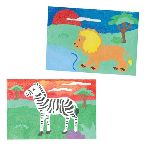 Safari Animals Sand Art Sheets - Pack of 20