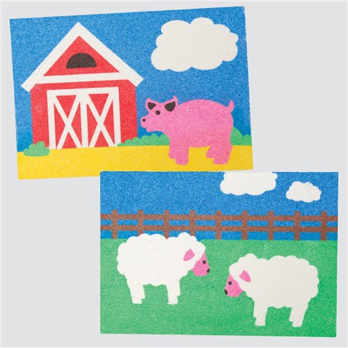Farm Animals Sand Art Sheets - Pack of 20