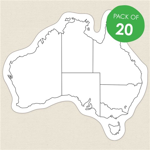 Australian Map Sand Art Shapes - Pack of 20