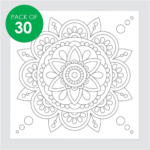 Rangoli Sand Art Sheets - Square - Pack of 30