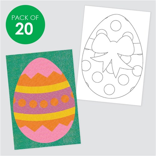 Easter Egg Sand Art Sheets - Pack of 20