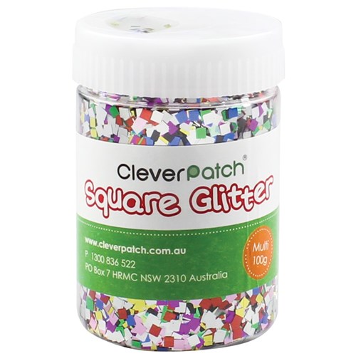 CleverPatch Square Glitter - Multi - 100g Shaker Tub