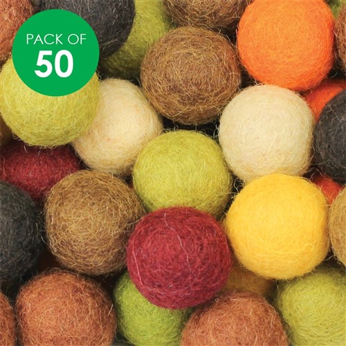 Felt Balls - Natural - Pack of 50