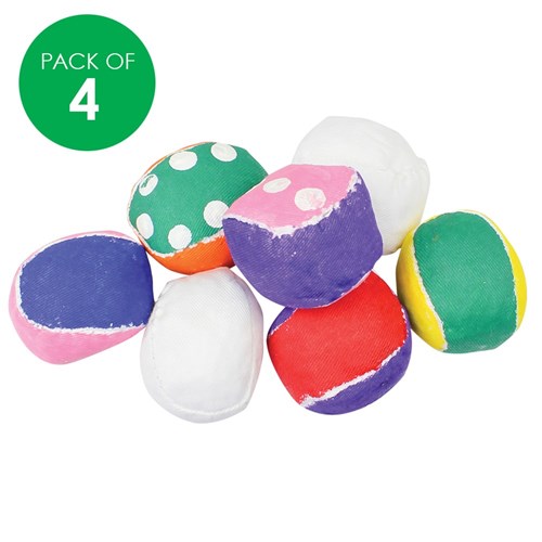 Fabric Kick Balls - Pack of 4 Hacky Sacks