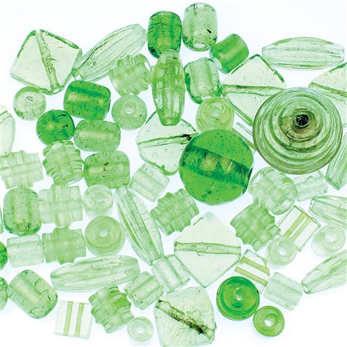 Large Glass Beads - Green - 500g Pack