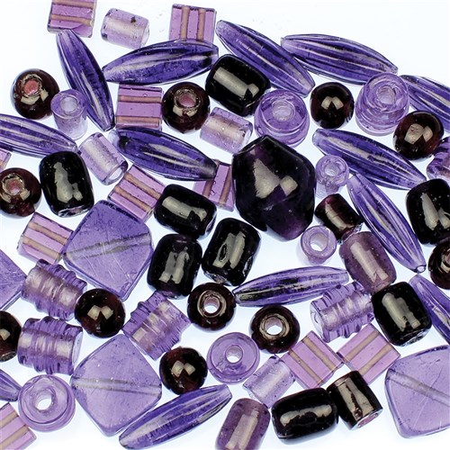 Large Glass Beads Purple 500g Pack Beads & Jewellery Making