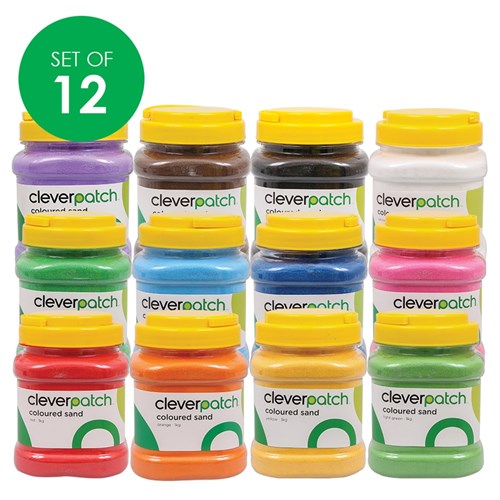 CleverPatch Coloured Sand - 1kg - Set of 12 Colours