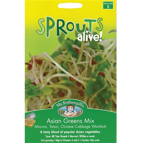 Sprouts Alive! Asian Greens Seed Mix 30g Pack Cooking CleverPatch