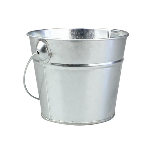 Tin Bucket - Medium - Silver