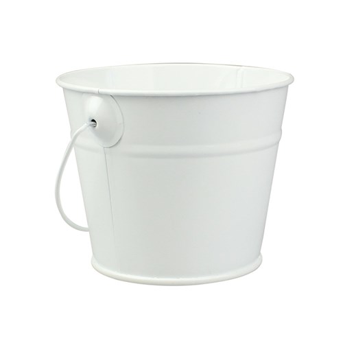 Tin Bucket - Medium - White