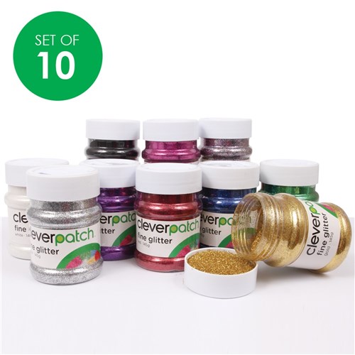 CleverPatch Fine Glitter - 145g - Set of 10 Colours