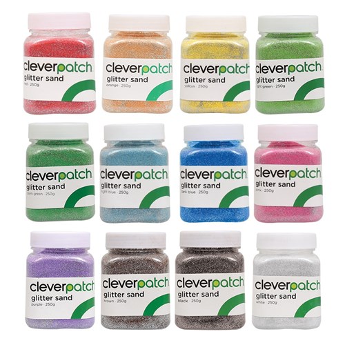 CleverPatch Glitter Sand - 250g - Set of 12 Colours