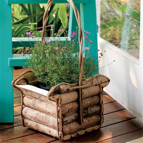 Natural Wooden Flower Baskets - Set of 2