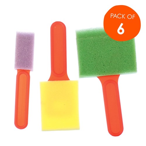 Foam Brushes Pack of 6 Paint Brushes & Effects CleverPatch Art