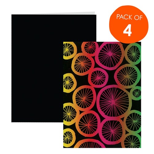 Scratch Board Greeting Cards - Pack of 4
