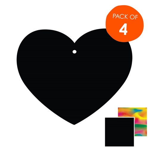 Scratch Board Hearts - Pack of 4