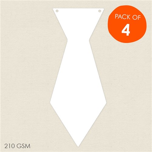 Cardboard Ties - White - Pack of 4