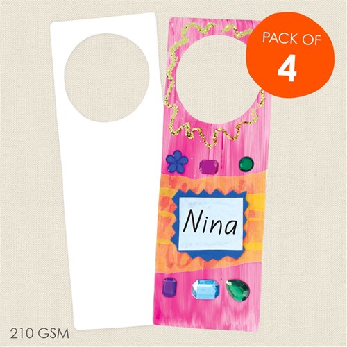Cardboard Door Hangers - White - Pack of 4