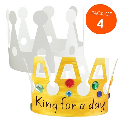 Cardboard Crowns - White - Pack of 4