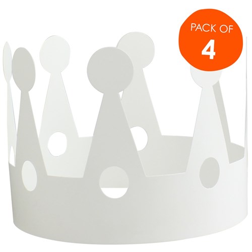 Cardboard Crowns - White - Pack of 4