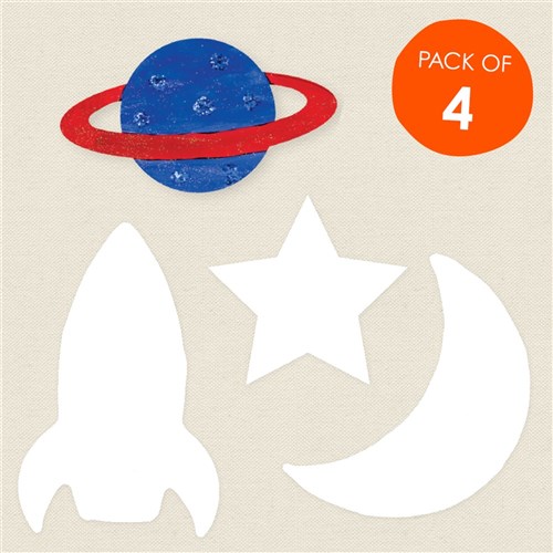 Cardboard Space Shapes - White - Pack of 4