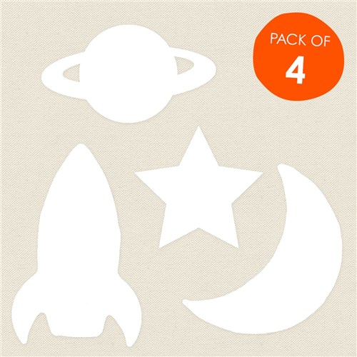 Cardboard Space Shapes - White - Pack of 4