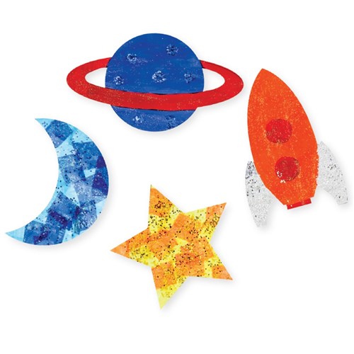 Cardboard Space Shapes - White - Pack of 4