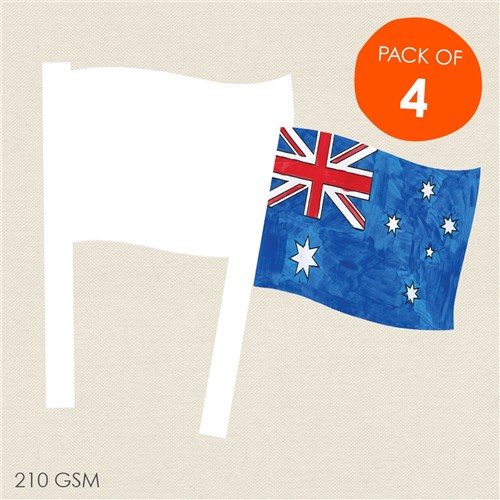 Cardboard Flags - White - Pack of 4