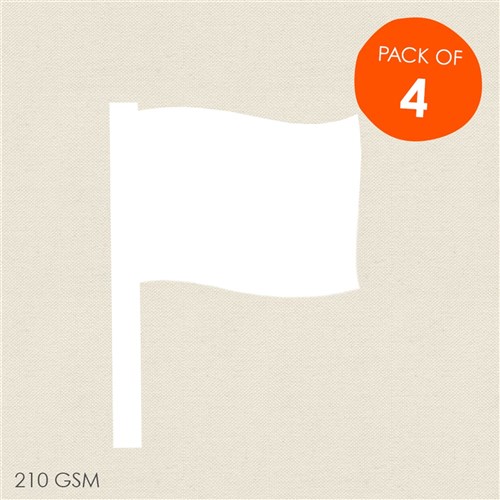 Cardboard Flags - White - Pack of 4