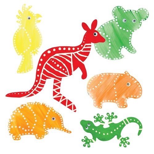 Cardboard Australian Animals - White - Pack of 8