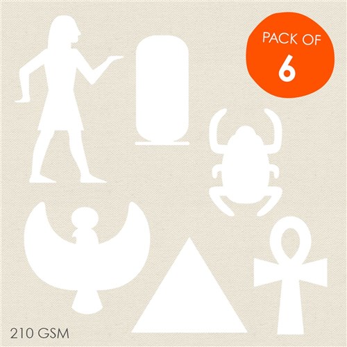 Cardboard Egyptian Shapes - White - Pack of 6