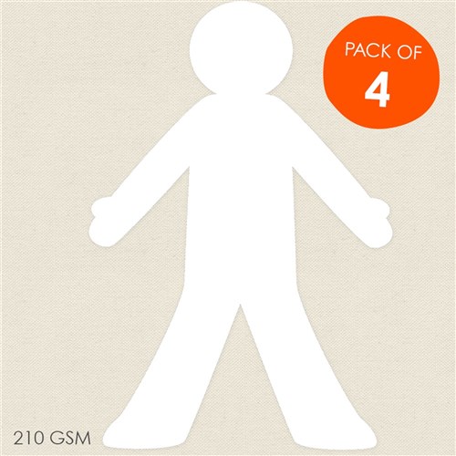 Cardboard Dolls - White - Pack of 4