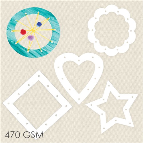 Cardboard Weaving Shapes - White - Pack of 5