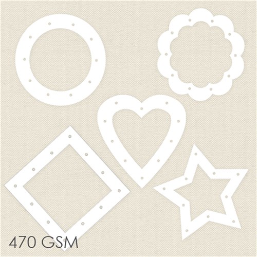 Cardboard Weaving Shapes - White - Pack of 5