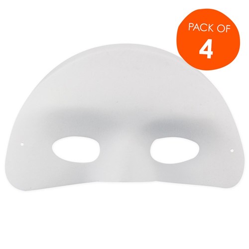 Half Masks - White - Pack of 4