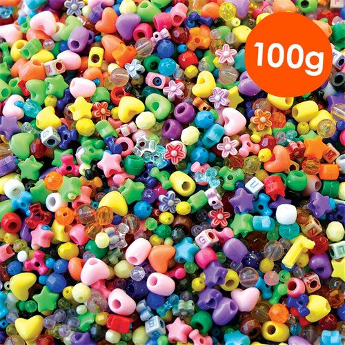 Assorted Beads - 100g Pack